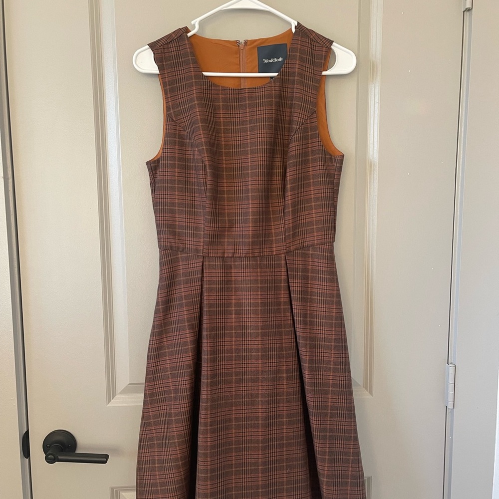 ModCloth brown tartan dress